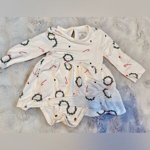 Carter’s Holiday Christmas Dress with Wreath and Candy Cane Print 12 months